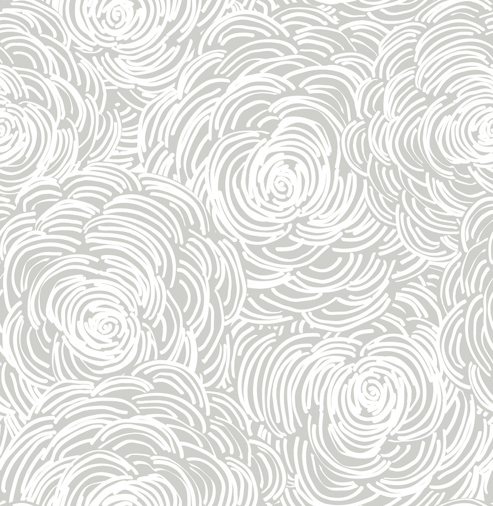 Celestial Grey Floral Wallpaper by A-Street Prints Eclipse Covers about 56.4 square feet 20.5-in by 33-ft long roll Unpasted 20.9 - Fabric Carolina -