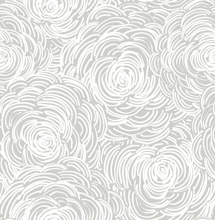 Celestial Grey Floral Wallpaper by A-Street Prints Eclipse Covers about 56.4 square feet 20.5-in by 33-ft long roll Unpasted 20.9 - Fabric Carolina -