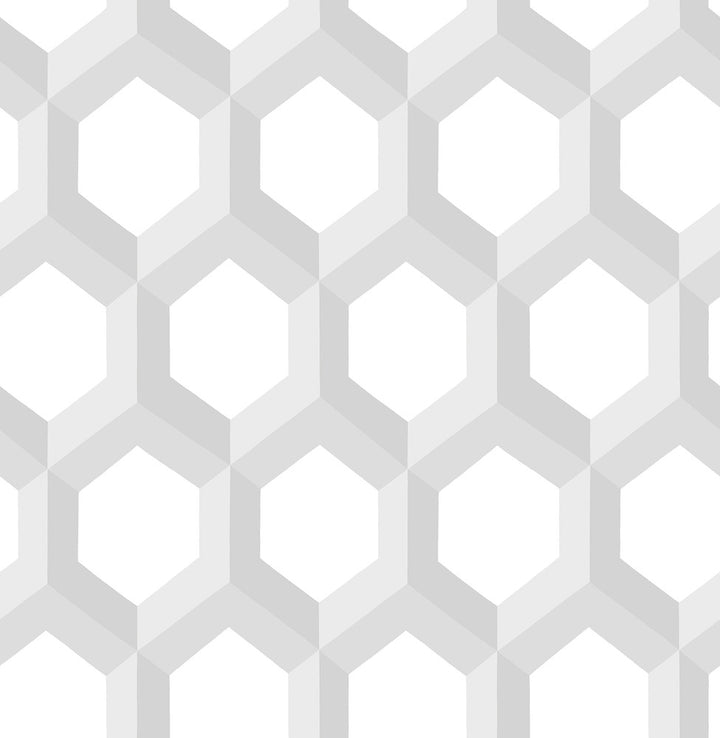 Hex Grey Geometric Wallpaper by A-Street Prints Eclipse Covers about 56.4 square feet 20.5-in by 33-ft long roll Unpasted 10.4 - Fabric Carolina -