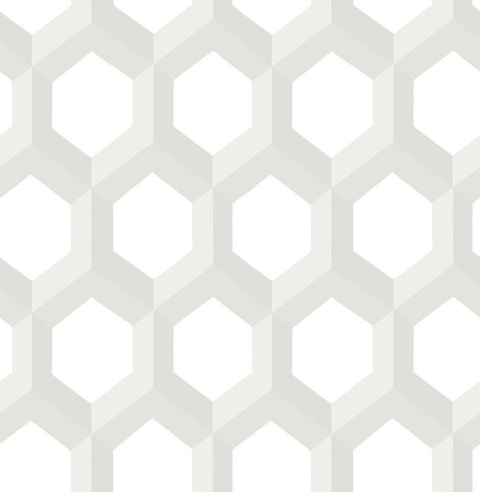 Hex Neutral Geometric Wallpaper by A-Street Prints Eclipse Covers about 56.4 square feet 20.5-in by 33-ft long roll Unpasted 10.4 - Fabric Carolina -