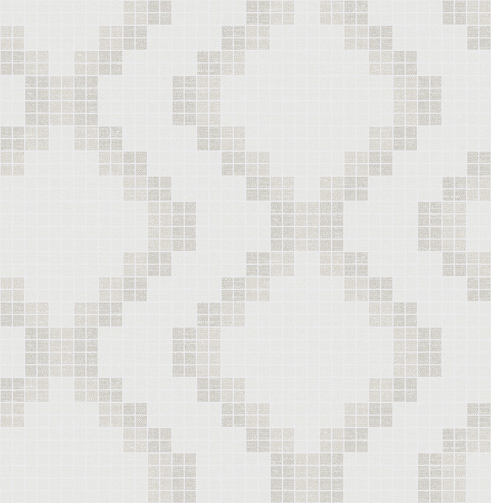 Mosaic Taupe Grid Wallpaper by A-Street Prints Eclipse Covers about 56.4 square feet 20.5-in by 33-ft long roll Unpasted 10.4 - Fabric Carolina -