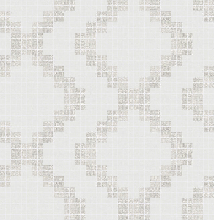 Mosaic Taupe Grid Wallpaper by A-Street Prints Eclipse Covers about 56.4 square feet 20.5-in by 33-ft long roll Unpasted 10.4 - Fabric Carolina -