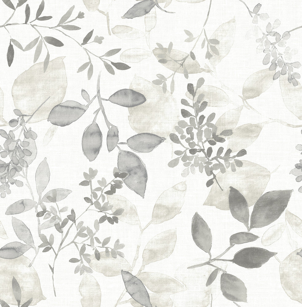 Gossamer Grey Botanical Wallpaper by A-Street Prints Eclipse Covers about 56.4 square feet 20.5-in by 33-ft long roll Unpasted 20.9 - Fabric Carolina -