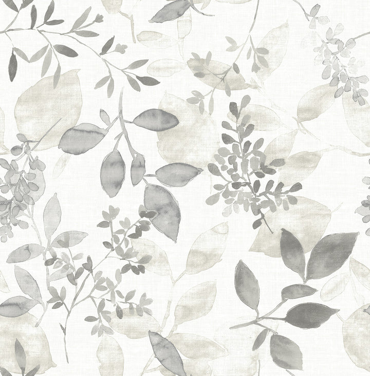 Gossamer Grey Botanical Wallpaper by A-Street Prints Eclipse Covers about 56.4 square feet 20.5-in by 33-ft long roll Unpasted 20.9 - Fabric Carolina -