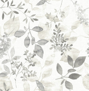 Gossamer Grey Botanical Wallpaper by A-Street Prints