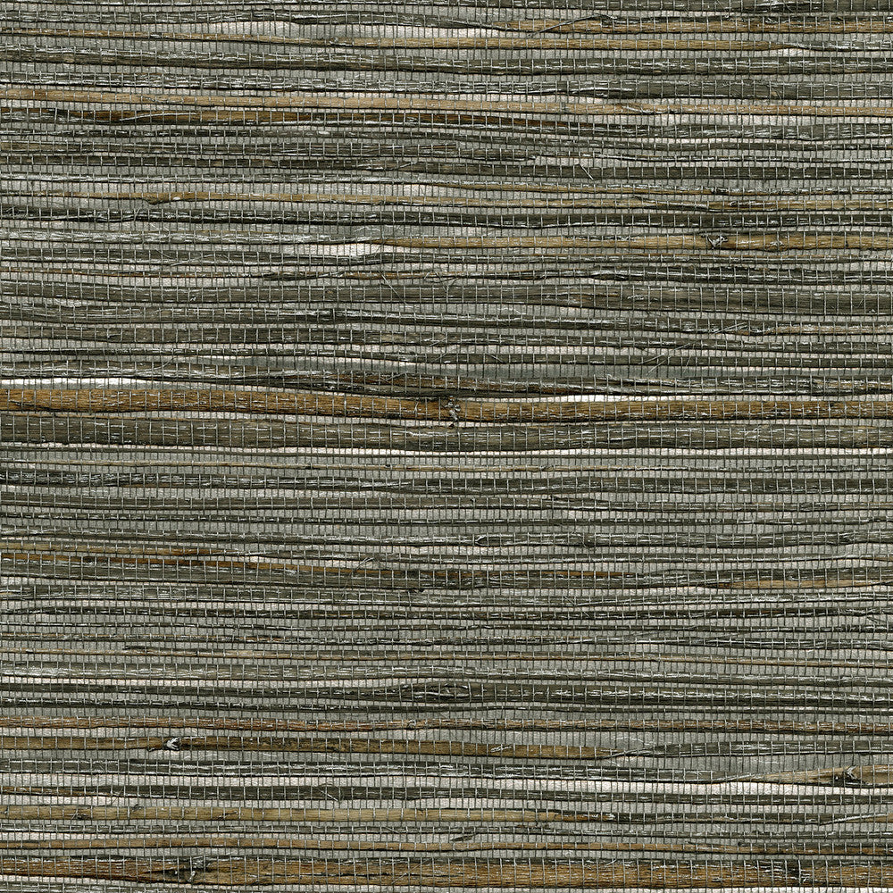Fujian Silver Grasscloth Wallpaper by Kenneth James Canton Road Covers about 72 square feet 36-in by 24-ft long roll Unpasted 0 - Fabric Carolina -