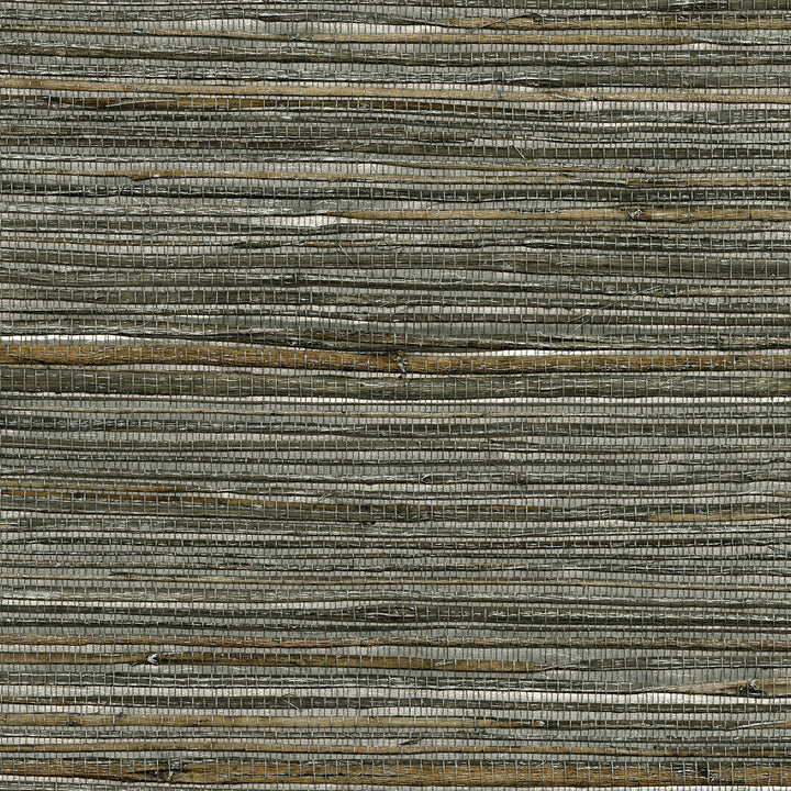 Fujian Silver Grasscloth Wallpaper by Kenneth James Canton Road Covers about 72 square feet 36-in by 24-ft long roll Unpasted 0 - Fabric Carolina -