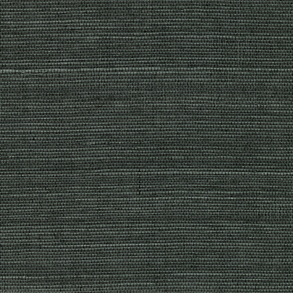 Kowloon Charcoal Sisal Grasscloth Wallpaper by Kenneth James Canton Road Covers about 72 square feet 36-in by 24-ft long roll Unpasted 0 - Fabric Carolina -