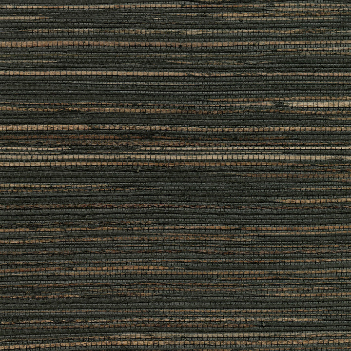 Shandong Charcoal Ramie Grasscloth Wallpaper by Kenneth James Canton Road Covers about 72 square feet 36-in by 24-ft long roll Unpasted 0 - Fabric Carolina -