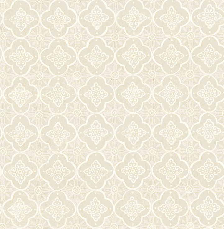 Seville Beige Geometric Tile Wallpaper by Brewster Brewster Essentials Covers about 56.4 square feet 20.5-in by 33-ft long roll Unpasted 21 - Fabric Carolina -