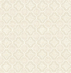 Seville Beige Geometric Tile Wallpaper by Brewster