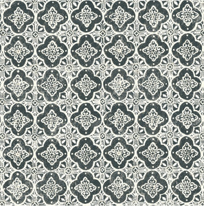 Seville Black Geometric Tile Wallpaper by Brewster
