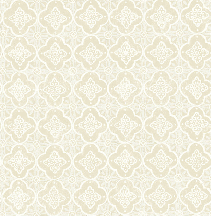 Seville Wheat Geometric Tile Wallpaper by Brewster Brewster Essentials Covers about 56.4 square feet 20.5-in by 33-ft long roll Unpasted 21 - Fabric Carolina -