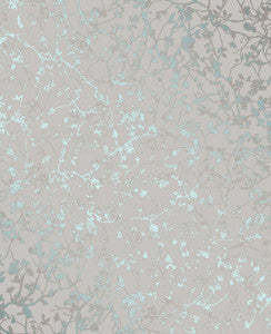 Palatine Teal Leaves Wallpaper by Decorline