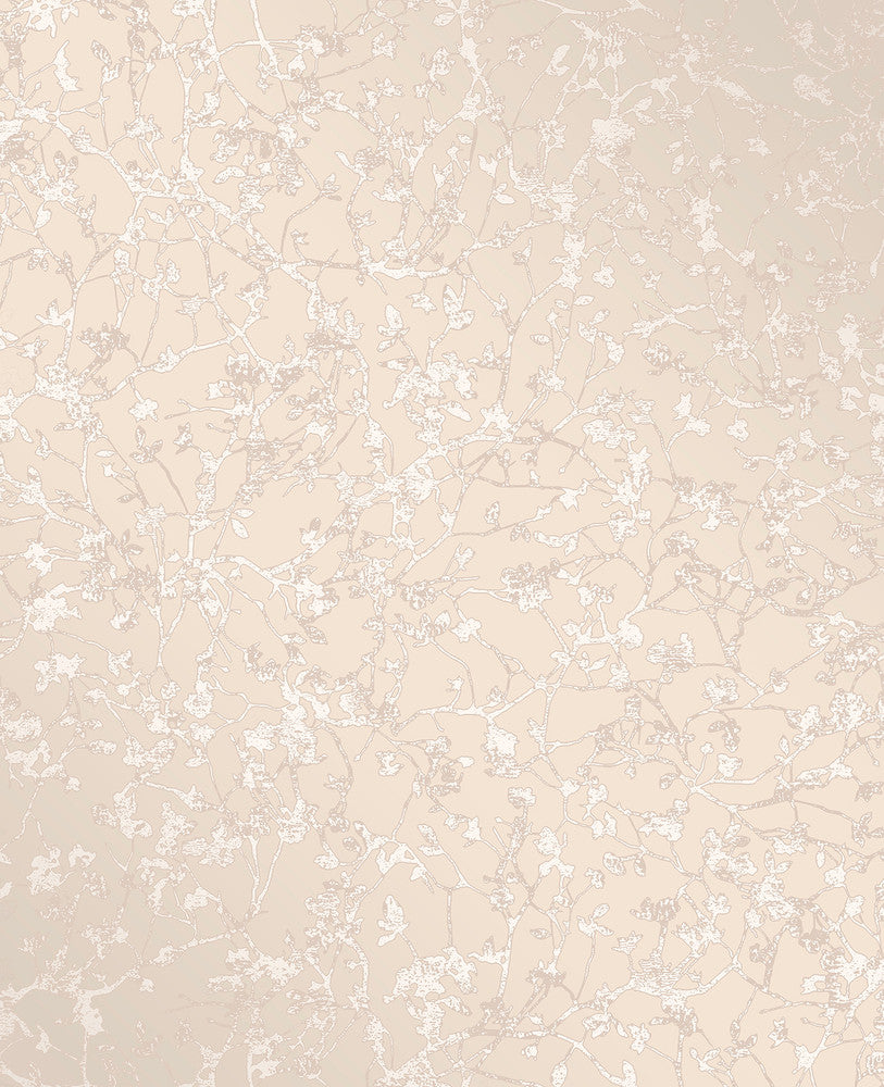 Palatine Champagne Leaves Wallpaper by Decorline Essence Covers about 56.4 square feet 20.5-in by 33-ft long roll Unpasted 25 - Fabric Carolina -