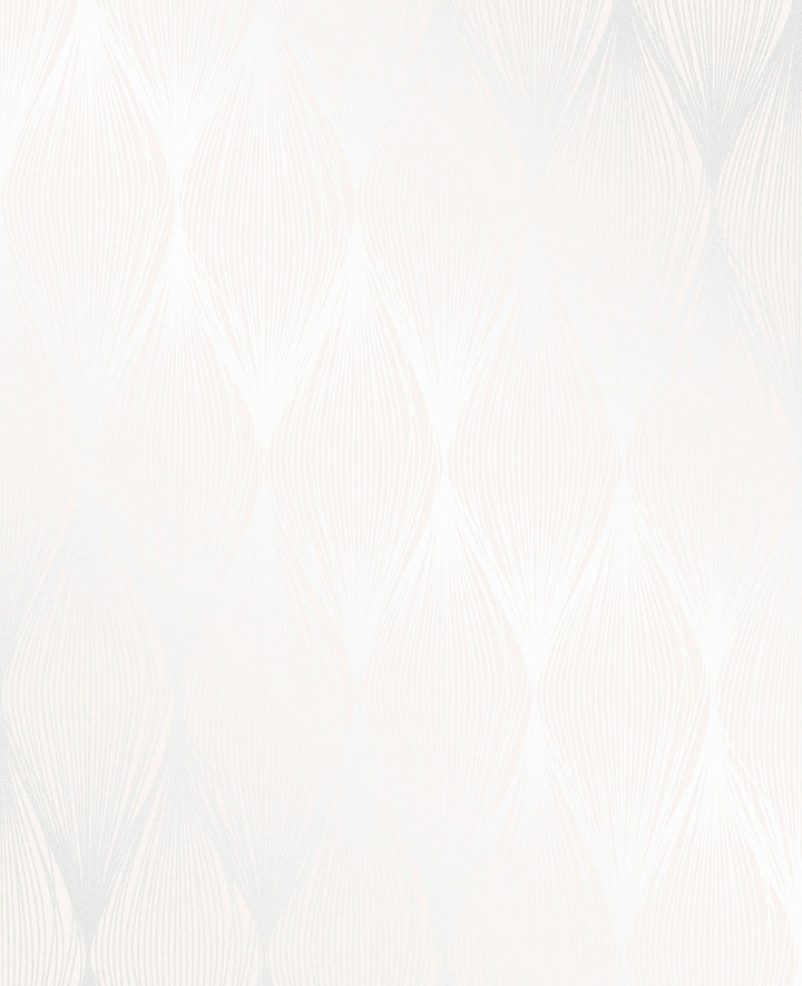 Gleam Cream Linear Ogee Wallpaper by Decorline Essence Covers about 56.4 square feet 20.5-in by 33-ft long roll Unpasted 6.3 - Fabric Carolina -