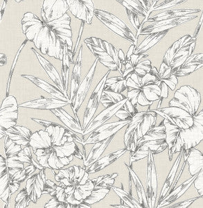 Fiji Beige Floral Wallpaper by A-Street Prints