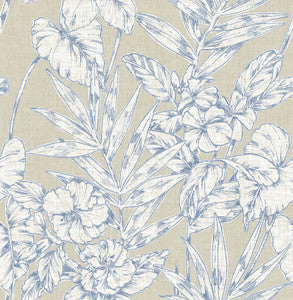 Fiji Navy Floral Wallpaper by A-Street Prints