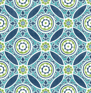 Maya Teal Medallion Wallpaper by A-Street Prints
