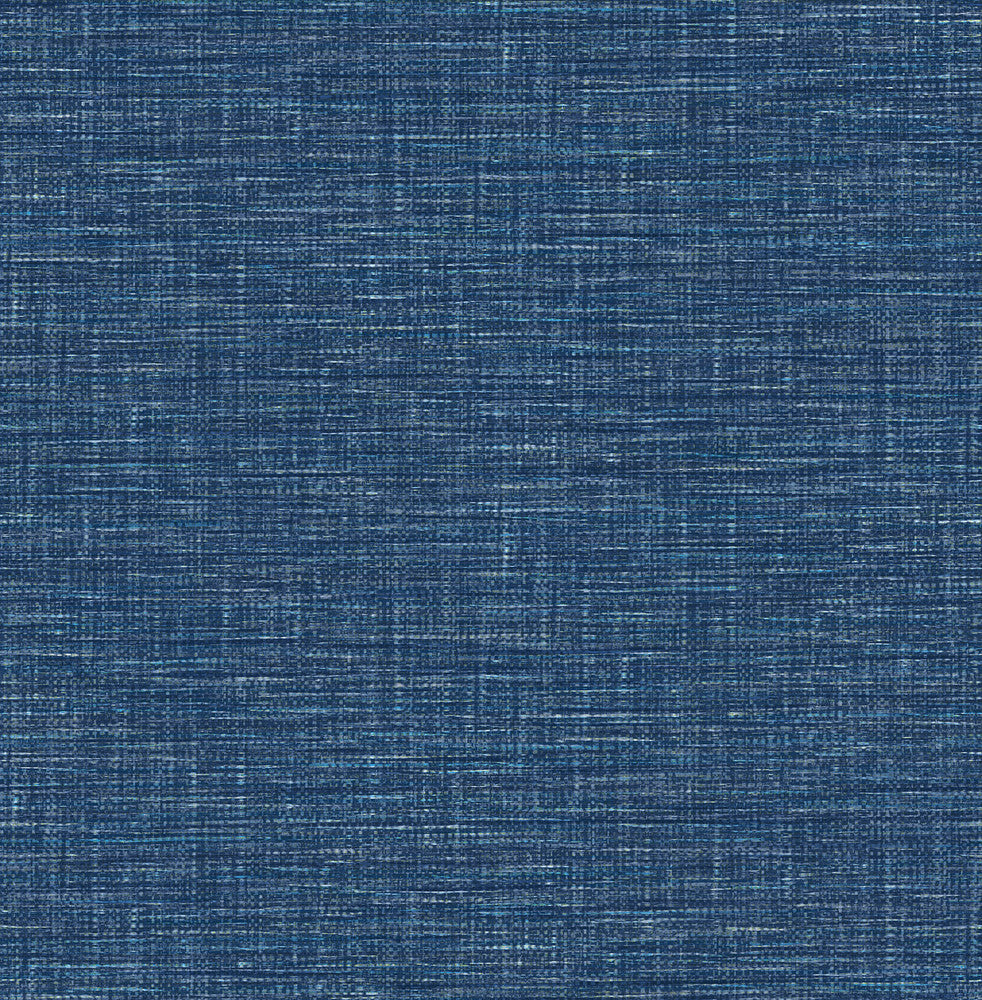 Exhale Denim Faux Grasscloth Wallpaper by A-Street Prints Solstice Covers about 56.4 square feet 20.5-in by 33-ft long roll Unpasted 20.9 - Fabric Carolina -
