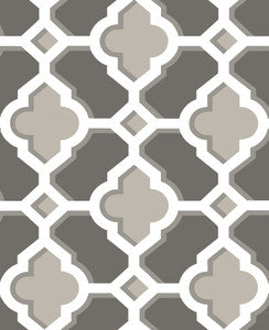 Lido Grey Quatrefoil Wallpaper by A-Street Prints