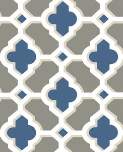 Lido Navy Quatrefoil Wallpaper by A-Street Prints