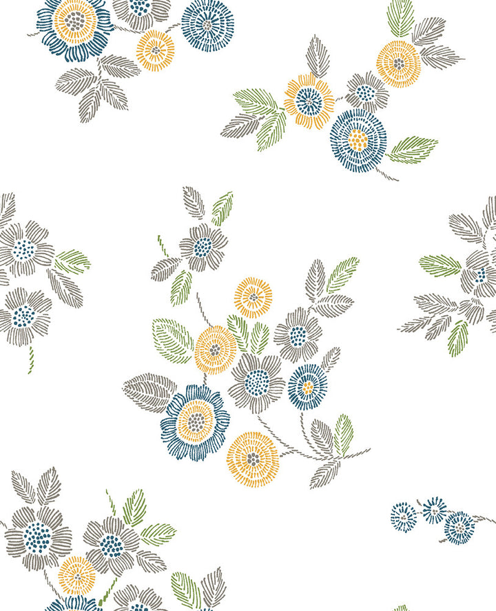 Malaga Grey Floral Wallpaper by A-Street Prints Solstice Covers about 56.4 square feet 20.5-in by 33-ft long roll Unpasted 25.2 - Fabric Carolina -