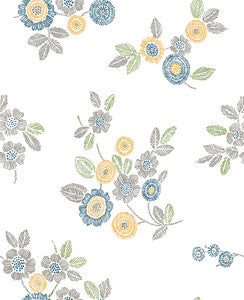 Malaga Grey Floral Wallpaper by A-Street Prints