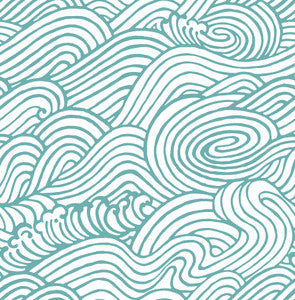 Mare Teal Wave Wallpaper by A-Street Prints