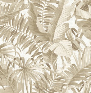 Alfresco Taupe Palm Leaf Wallpaper by A-Street Prints