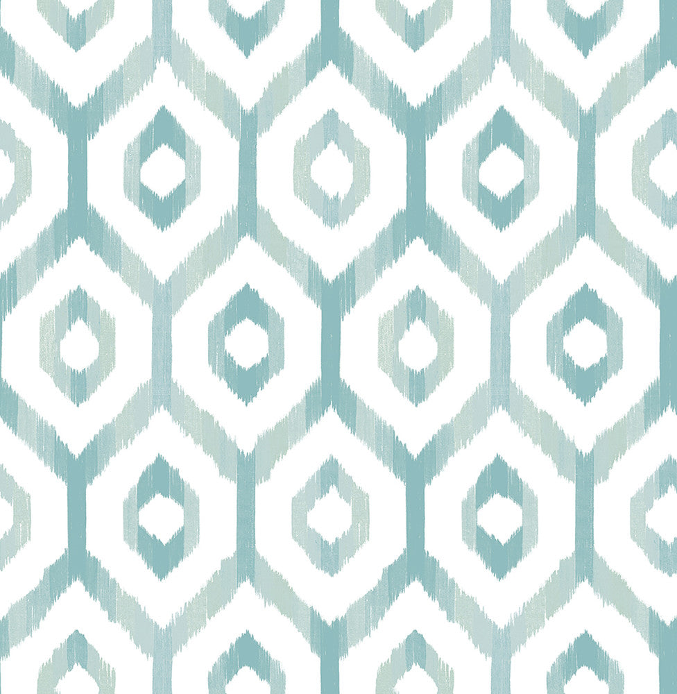 Lucia Teal Diamond Wallpaper by A-Street Prints Solstice Covers about 56.4 square feet 20.5-in by 33-ft long roll Unpasted 10.4 - Fabric Carolina -