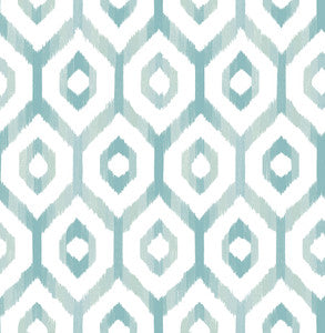 Lucia Teal Diamond Wallpaper by A-Street Prints