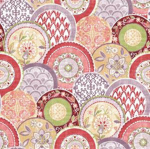 Laguna Pink Plate Wallpaper by A-Street Prints