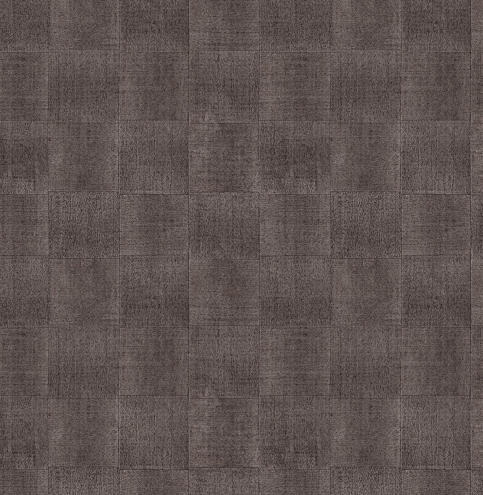 Larue Brown Block Wallpaper by Warner Textures & Weaves Covers about 60.8 square feet 27-in by 27-ft long roll Unpasted 6 - Fabric Carolina -