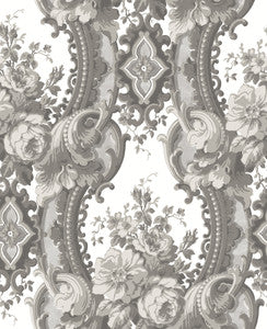 Dreamer Grey Damask Wallpaper by A-Street Prints
