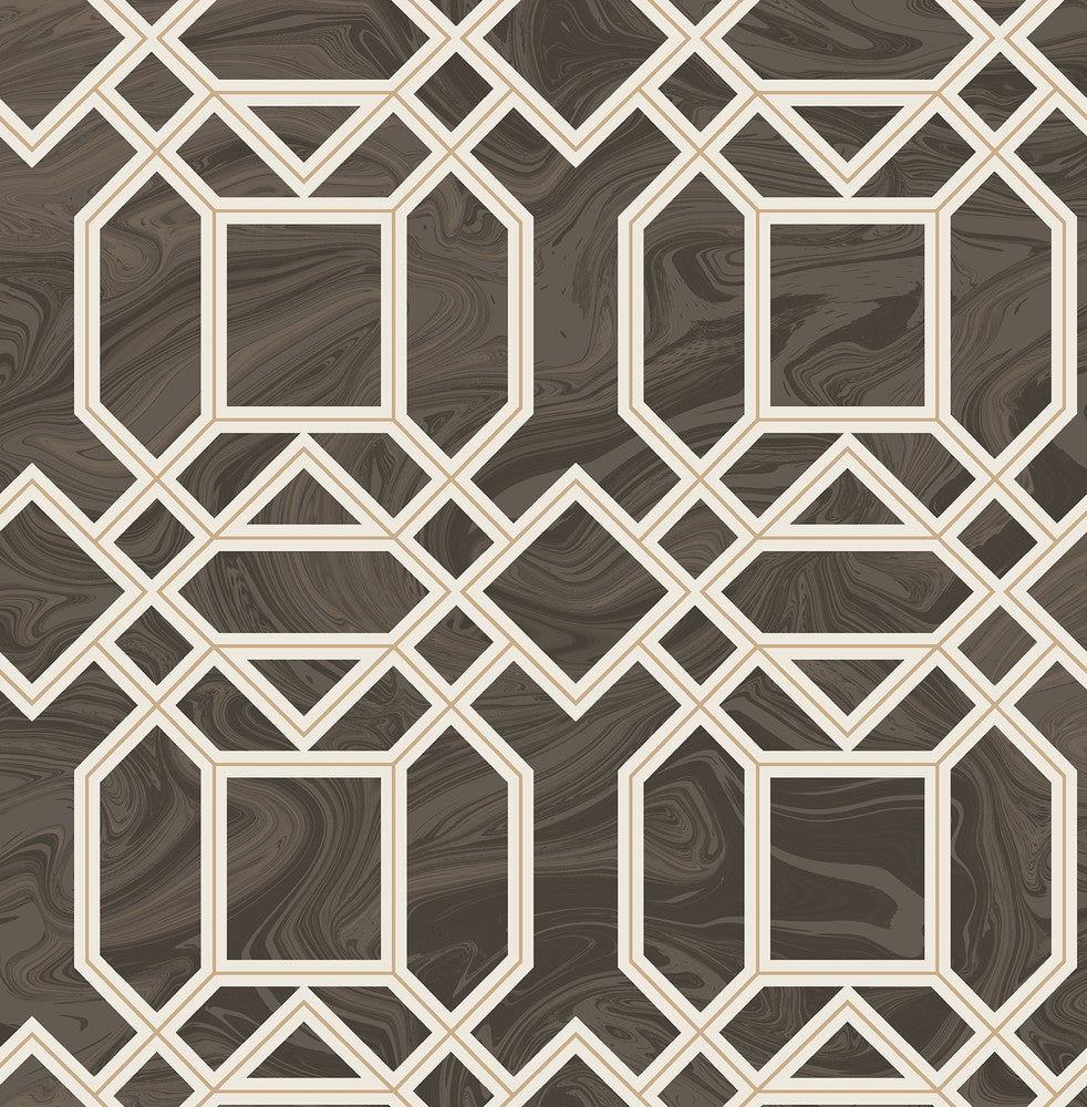 Daphne Brown Trellis Wallpaper by A-Street Prints Moonlight Covers about 56.4 square feet 20.5-in by 33-ft long roll Unpasted 10.4 - Fabric Carolina -