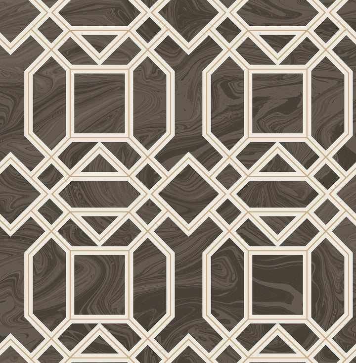 Daphne Brown Trellis Wallpaper by A-Street Prints Moonlight Covers about 56.4 square feet 20.5-in by 33-ft long roll Unpasted 10.4 - Fabric Carolina -