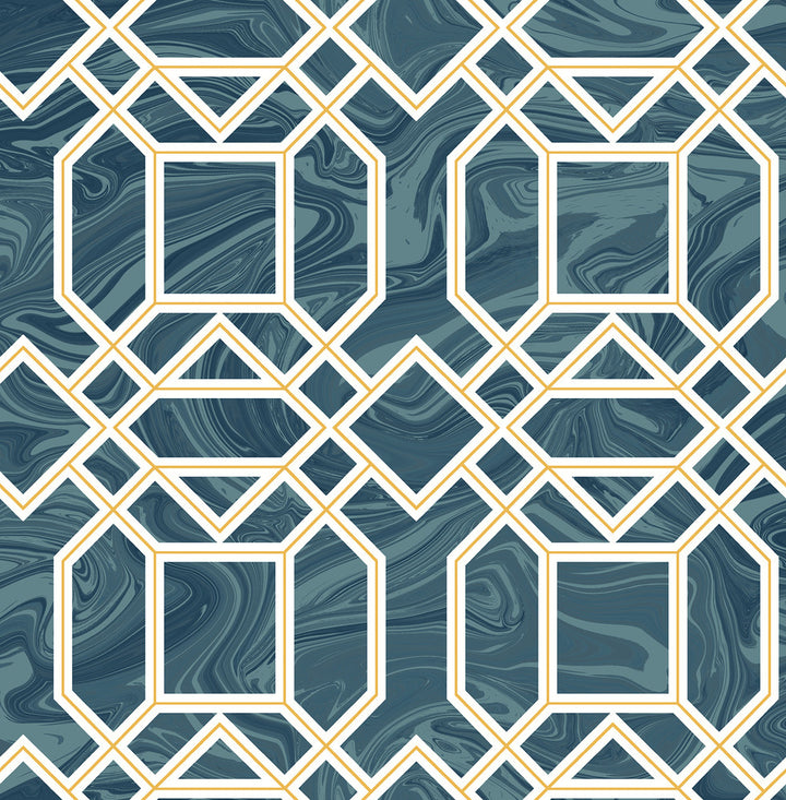 Daphne Blue Trellis Wallpaper by A-Street Prints Moonlight Covers about 56.4 square feet 20.5-in by 33-ft long roll Unpasted 10.4 - Fabric Carolina -
