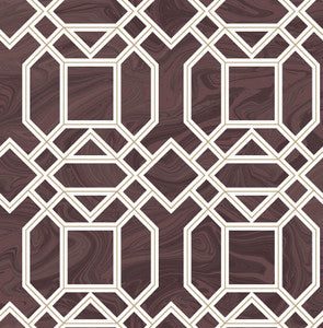 Daphne Maroon Trellis Wallpaper by A-Street Prints