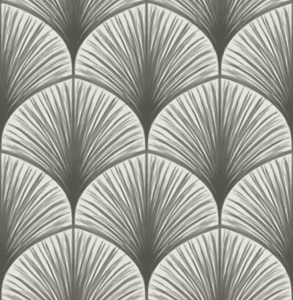 Dusk Grey Frond Wallpaper by A-Street Prints Moonlight Covers about 56.4 square feet 20.5-in by 33-ft long roll Unpasted 20.9 - Fabric Carolina -