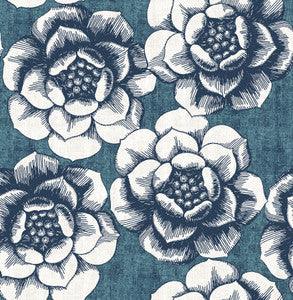 Fanciful Blue Floral Wallpaper by A-Street Prints