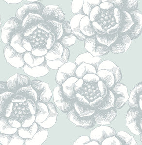 Fanciful Silver Floral Wallpaper by A-Street Prints