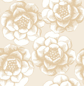 Fanciful Gold Floral Wallpaper by A-Street Prints
