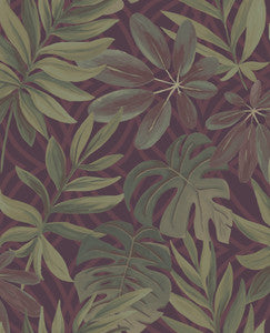 Nocturnum Maroon Leaf Wallpaper by A-Street Prints