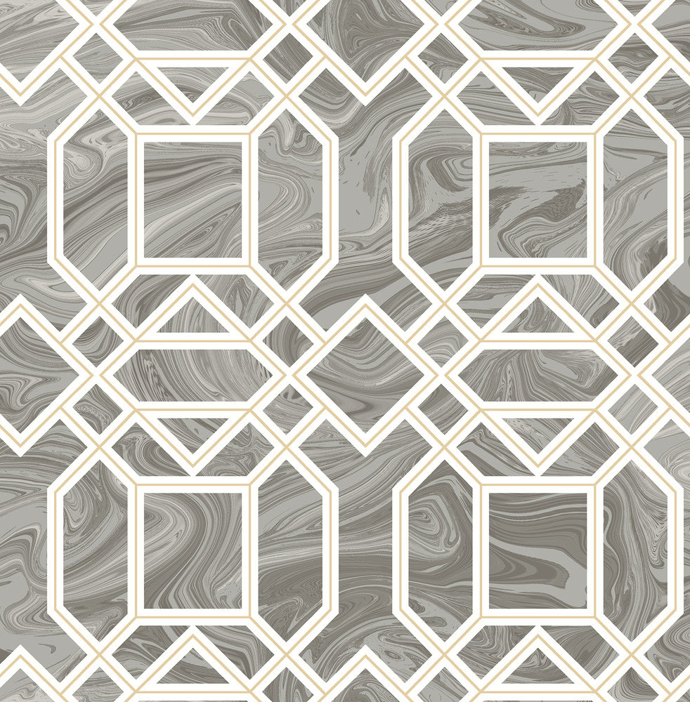 Daphne Grey Trellis Wallpaper by A-Street Prints Moonlight Covers about 56.4 square feet 20.5-in by 33-ft long roll Unpasted 10.4 - Fabric Carolina -