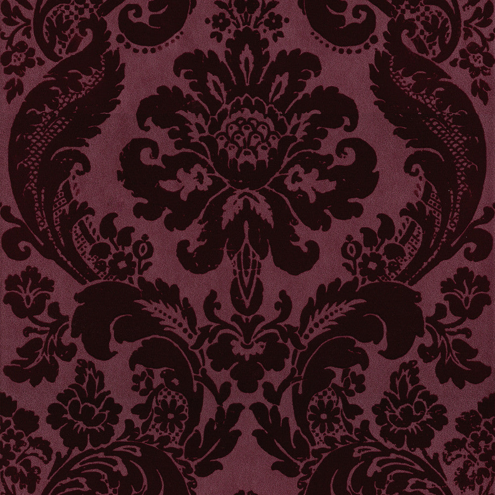 Shadow Merlot Flocked Damask Wallpaper by A-Street Prints Moonlight Covers about 56.4 square feet 20.5-in by 33-ft long roll Unpasted 21 - Fabric Carolina -