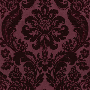 Shadow Merlot Flocked Damask Wallpaper by A-Street Prints