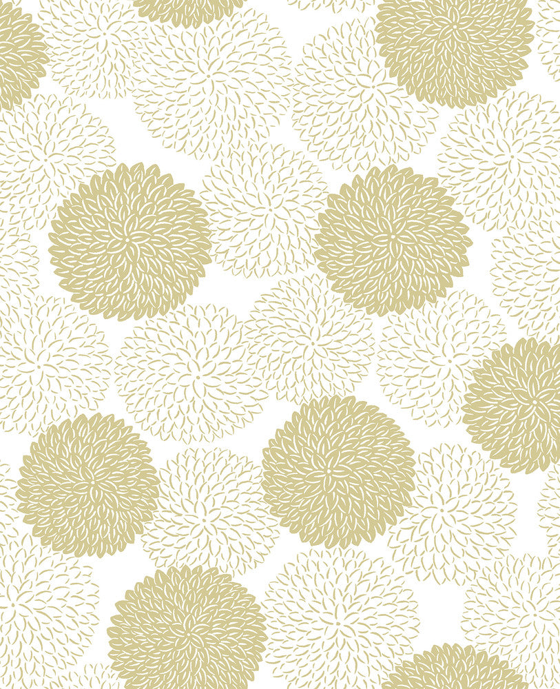 Blithe Gold Floral Wallpaper by A-Street Prints Mistral Covers about 56.4 square feet 20.5-in by 33-ft long roll Unpasted 12.6 - Fabric Carolina -