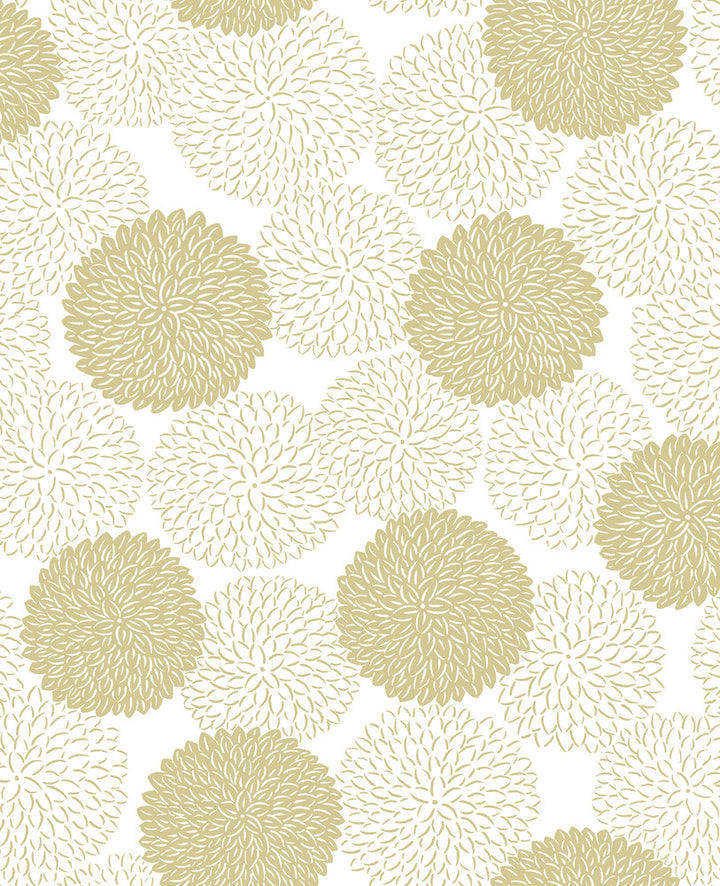 Blithe Gold Floral Wallpaper by A-Street Prints Mistral Covers about 56.4 square feet 20.5-in by 33-ft long roll Unpasted 12.6 - Fabric Carolina -