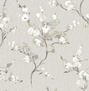 Bliss Taupe Blossom Wallpaper by A-Street Prints